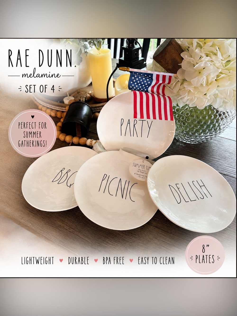 Rae Dunn Melamine Plate Set — Artisan Collection by Magenta